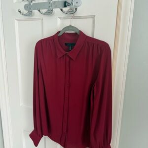 White House Black Market Deep Red Blouse